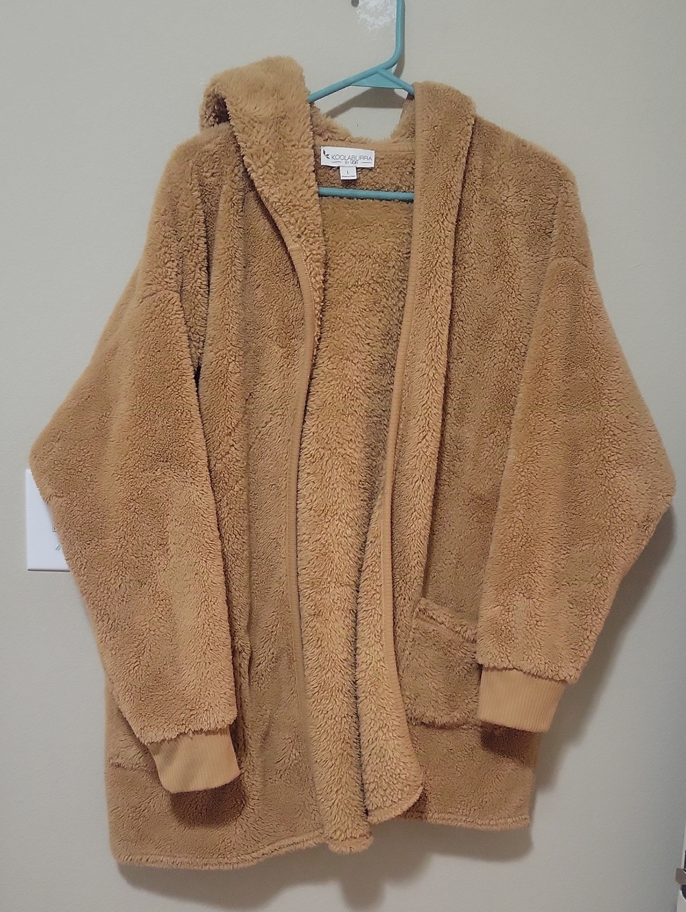 Koolaburra Women's Camel Teddy Hooded Jacket